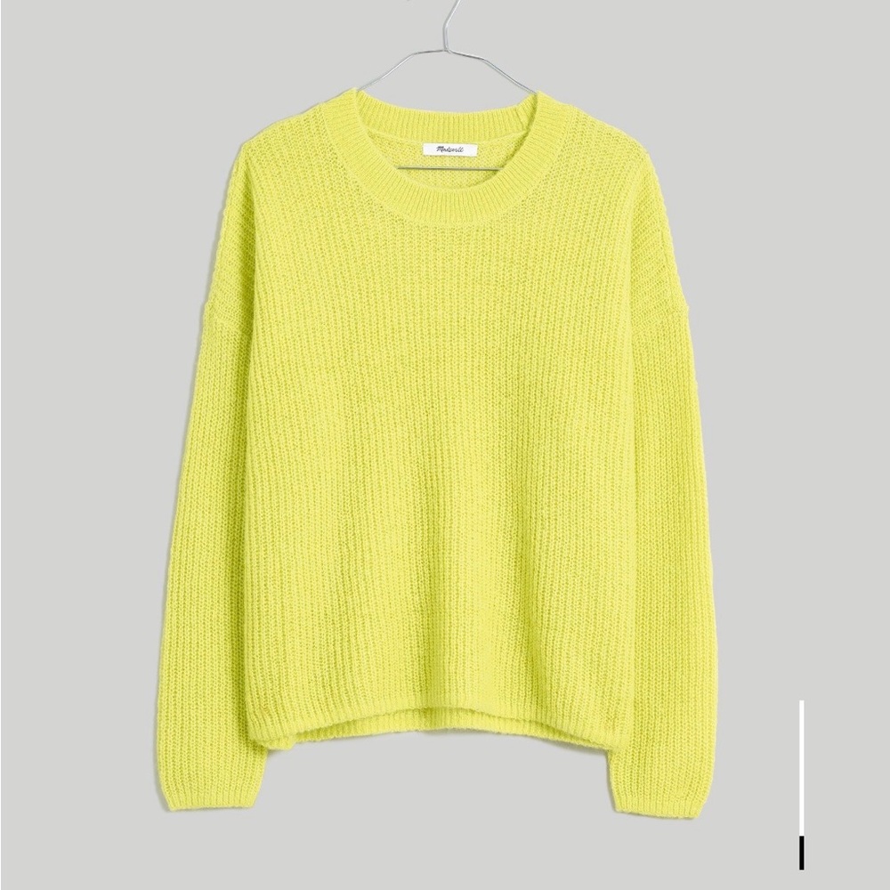 Madewell Crewneck Sweater, Color Heather Citron, Size S, Women's Sweater
